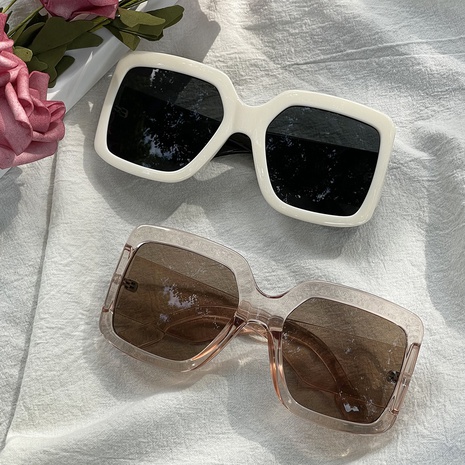 Modische quadratische Sonnenbrille mit großem Rahmen in Schildpatt-Optik's discount tags