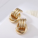 metal chain golden geometric twisted multilayer earringspicture14