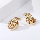 metal chain golden geometric twisted multilayer earringspicture15