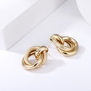 metal chain golden geometric twisted multilayer earringspicture16