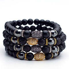 fashion micro-inlaid zircon natural stone handmade beads bracelet wholesale