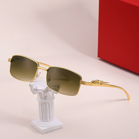 Modische Retro-Sonnenbrille mit kleinem Rahmen und Leopardenkopf's discount tags