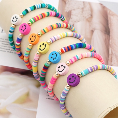 Bohemian Style Simple Soft Pottery Smiley Bracelet's discount tags