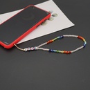 Cadena de telfono mvil de cristal de arco iris corto con letra de AMOR de acrlico antiperdida de modapicture11