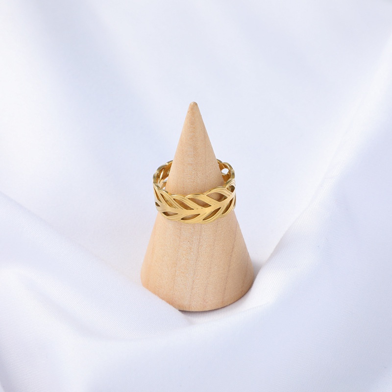 hiphop gold hollow stainless steel open ring