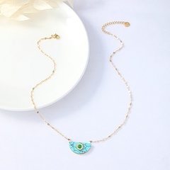 fashion personality semi-circular turquoise golden necklace