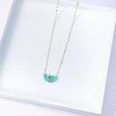 fashion personality semicircular turquoise golden necklacepicture8
