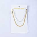 simple fashion golden double snake bone pearl necklacepicture9