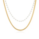 simple fashion golden double snake bone pearl necklacepicture10