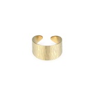 simple carved stainless steel gold open ringpicture10