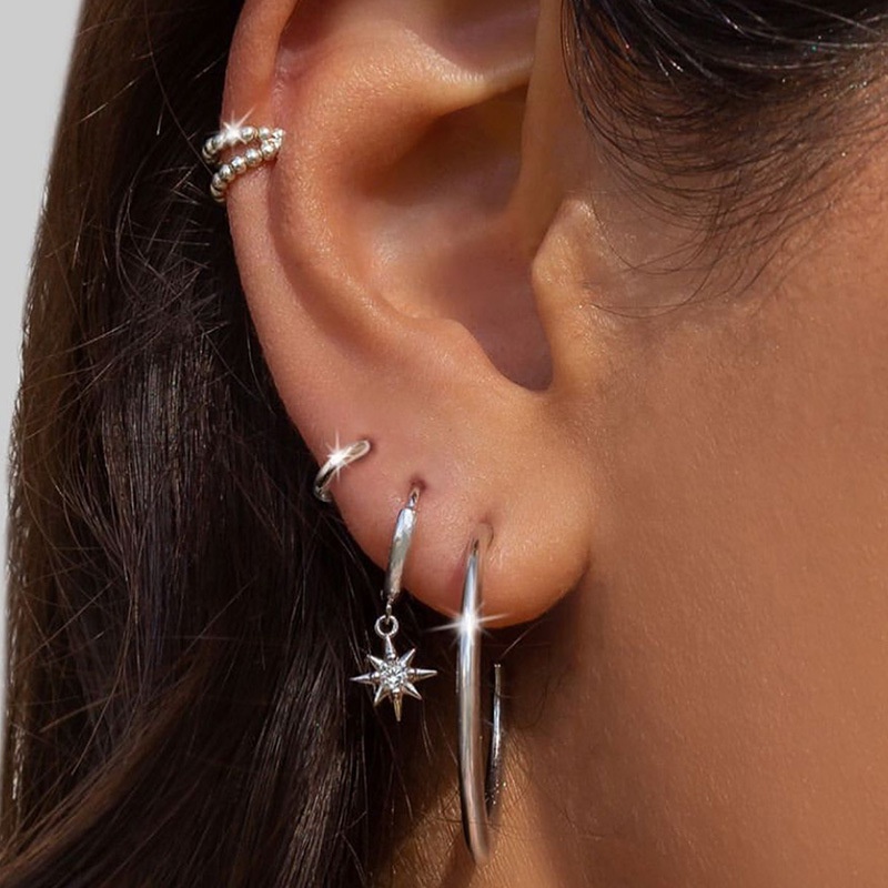 fashion star zircon big earrings combination sets