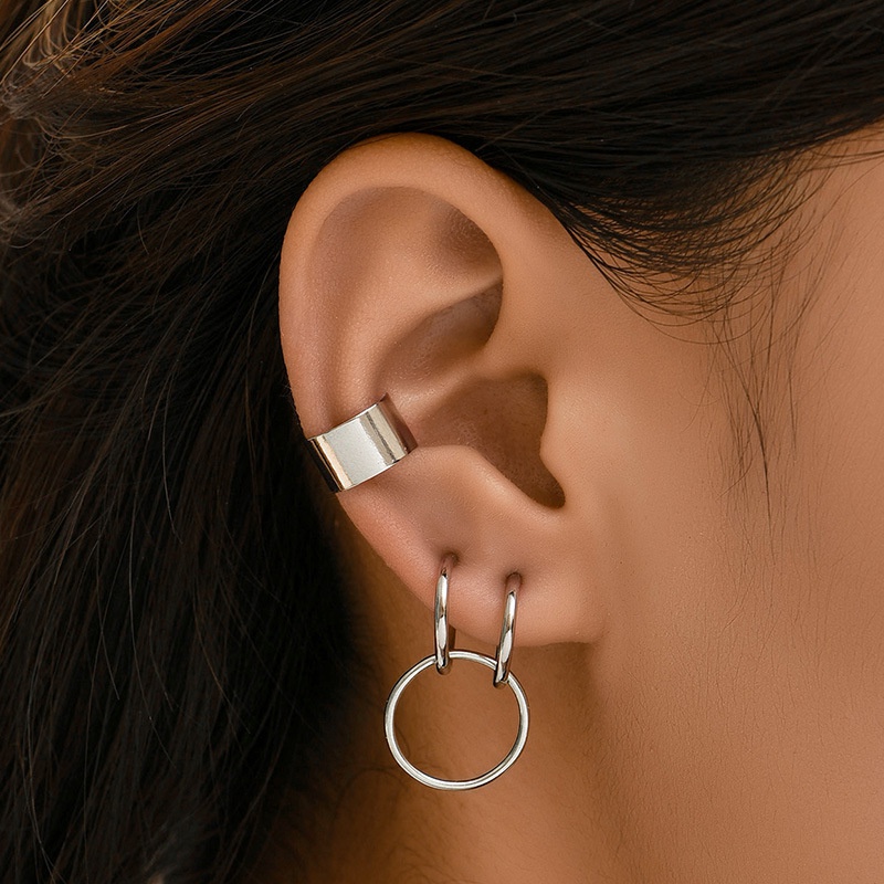 Korean punk personality fashion combination earrings