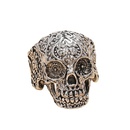 retro geometric carved skull alloy ringpicture5