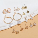Retro simple pearl geometric 9piece earringspicture6