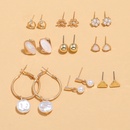 Retro simple pearl geometric 9piece earringspicture7