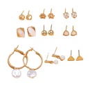 Retro simple pearl geometric 9piece earringspicture9