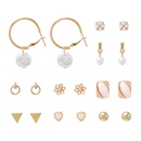 Retro simple pearl geometric 9piece earringspicture10