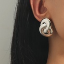 Korean metal circle interlocking geometric earringspicture10