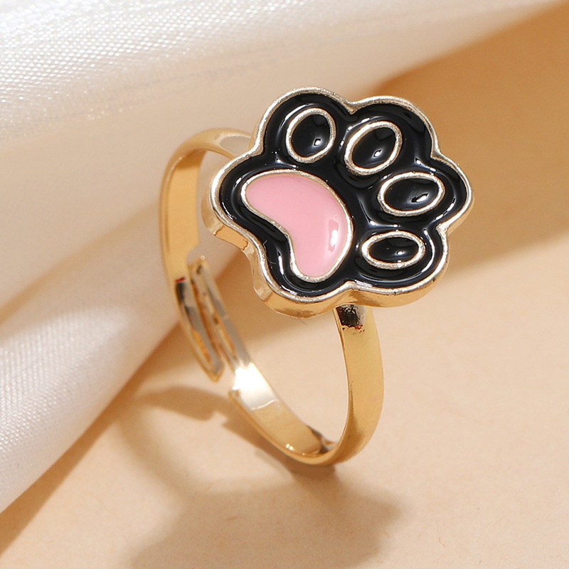Fashion Drop Oil Cats Palm Adjustable Ring