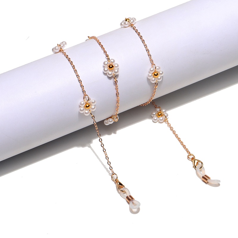 fashion simple pearl flower eyeglass chain wholesale