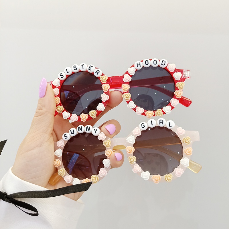 fashion antiultraviolet sticky letter childrens sunglasses
