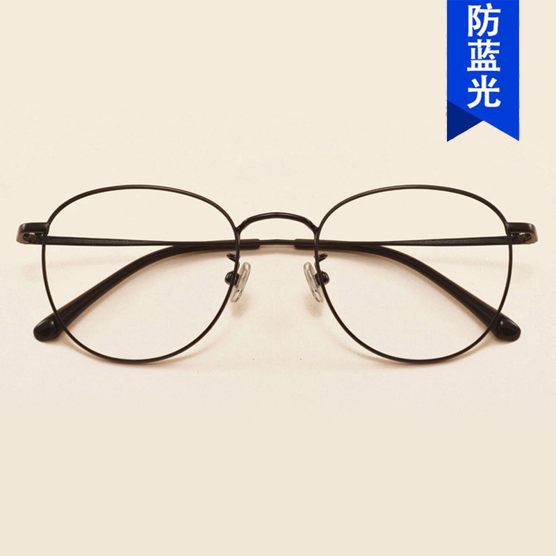 Korean style ultralight retro round fram flat mirror glasses
