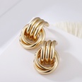 metal chain golden geometric twisted multilayer earringspicture20