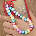 Bohemian rainbow color imitation pearl mobile phone chain wholesalepicture34