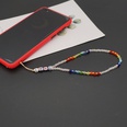 Cadena de telfono mvil de cristal de arco iris corto con letra de AMOR de acrlico antiperdida de modapicture14