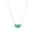 fashion personality semicircular turquoise golden necklacepicture11