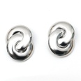 Korean metal circle interlocking geometric earringspicture16