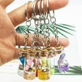 fashion plant dried flower glass bottle keychainpicture17