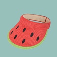 simple watermelon empty top wide brim sunshade straw hatpicture18