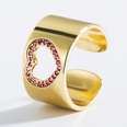 fashion geometric heartshaped brass inlaid zircon open ringpicture14