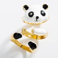 fashion copper goldplated drip oil panda combination ring setpicture14