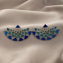 reative retro alloy dripping blue fanshaped earringspicture8
