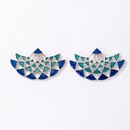 reative retro alloy dripping blue fanshaped earringspicture10