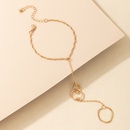 fashion simple creative golden circle buckle bracelet ring one setpicture11