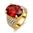 Retro crystal golden oval ruby ring setpicture18