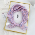 Korean flower cotton and linen small square scarfpicture59