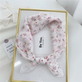 Korean flower cotton and linen small square scarfpicture68