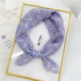 Korean flower cotton and linen small square scarfpicture70