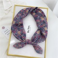 Korean flower cotton and linen small square scarfpicture72
