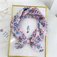 Korean flower cotton and linen small square scarfpicture84