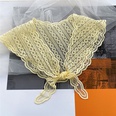 Retro solid color lace triangle small silk scarfpicture21