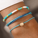 Bohemian style color rice beads hit color shell bracelet 3 piece setpicture9