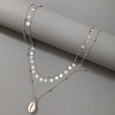 Retro Disc Tassel Silver Round Bead Shell Pendant Necklacepicture10