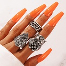 Retro Punk Carved Hollow Twist Owl Ring 3Piece Setpicture8