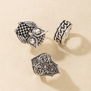 Retro Punk Carved Hollow Twist Owl Ring 3Piece Setpicture9