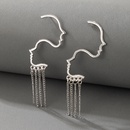 new simple silver metal chain tassel irregular earringspicture6